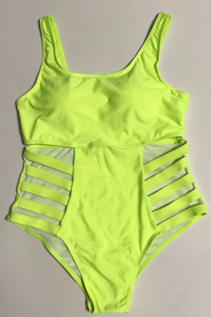 PLUS high waist strap one piece swimsuit