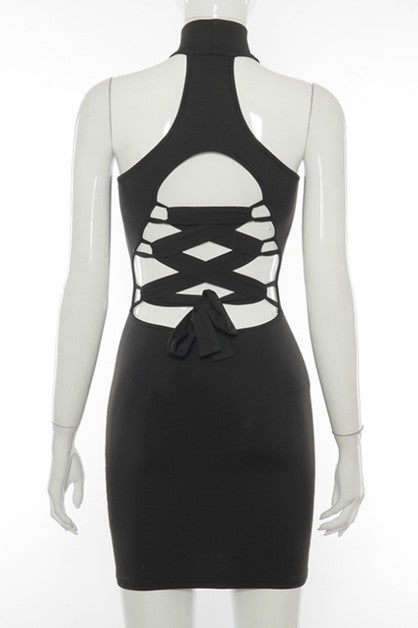 halter neck sleeveless dress