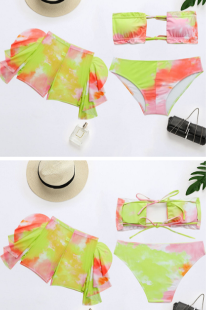 bikini boxer three piece swimsuit