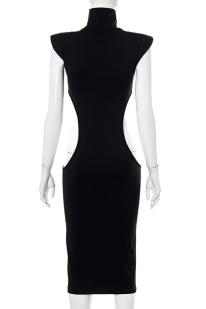Sleeveless Shoulder Pads dress