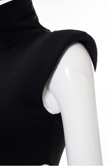 Sleeveless Shoulder Pads dress