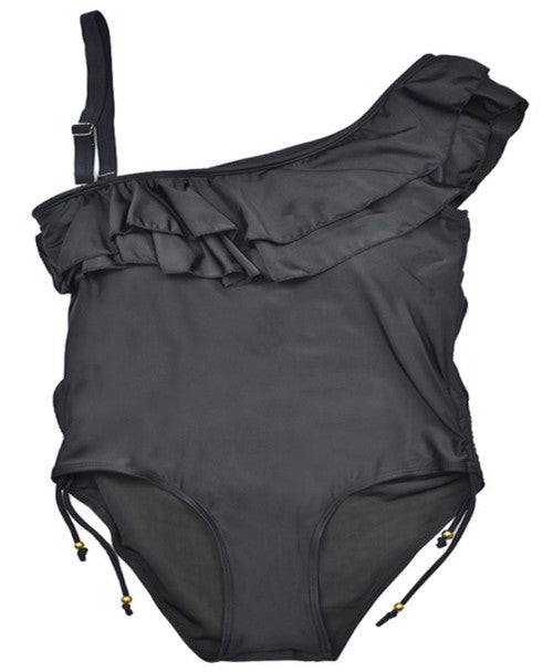 one-shoulder plus size ladies swims