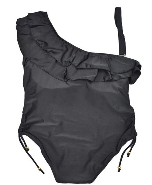 one-shoulder plus size ladies swims
